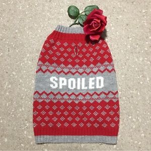 Vibrant Life Dog Sweater SPOILED Red & Gray Sz Sm EUC